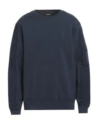 Dondup Man Sweatshirt Midnight Blue Size Xxl Cotton, Polyamide, Elastane In Gold
