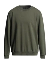 Dondup Comfort-fit Cotton Blend Crew Neck Sweatshirt In Green