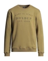 Dondup Man Sweatshirt Military Green Size L Cotton, Elastane In Green