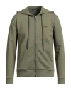 Dondup Man Sweatshirt Military Green Size S Cotton, Elastane In Green