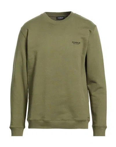 Dondup Man Sweatshirt Military Green Size Xl Cotton, Elastane