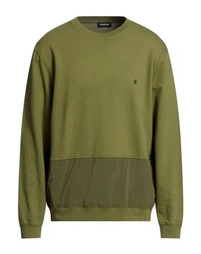 Dondup Man Sweatshirt Military Green Size Xl Cotton, Polyamide, Elastane
