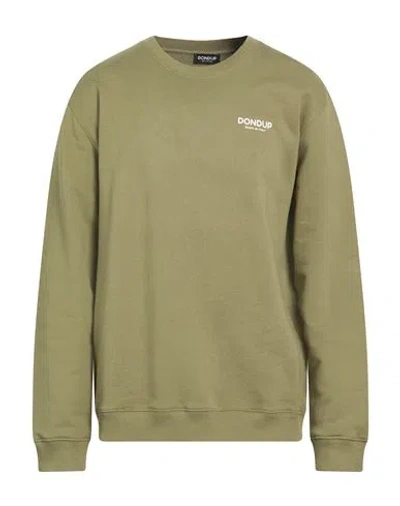 Dondup Man Sweatshirt Military Green Size Xxl Cotton, Elastane