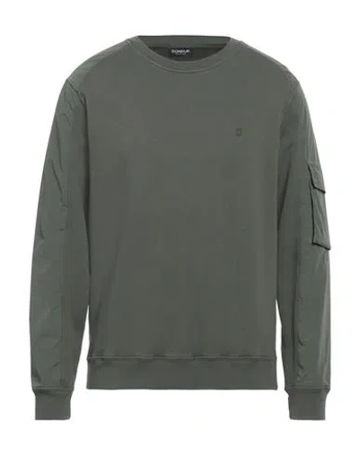 Dondup Man Sweatshirt Military Green Size Xxl Cotton, Polyamide, Elastane In Metallic