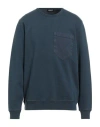 Dondup Man Sweatshirt Navy Size L Cotton, Elastomultiester, Elastane In Blue