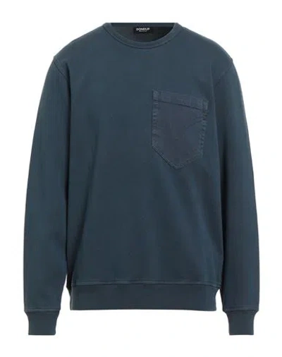 Dondup Man Sweatshirt Navy Size L Cotton, Elastomultiester, Elastane In Blue
