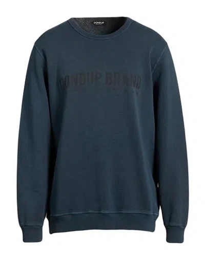 Dondup Man Sweatshirt Navy Size Xl Cotton In Animal Print