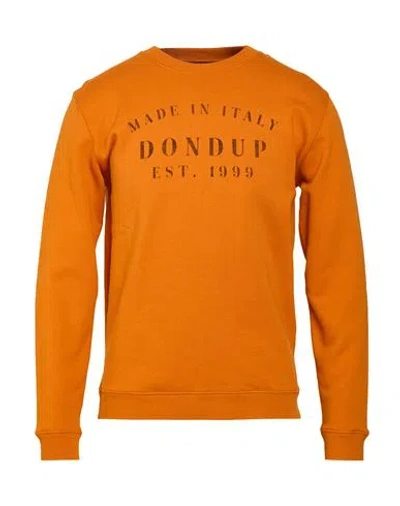 Dondup Man Sweatshirt Orange Size S Cotton, Elastane