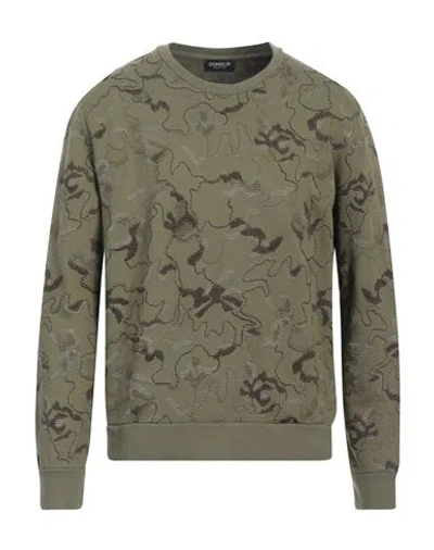 Dondup Man Sweatshirt Sage Green Size L Cotton, Elastane