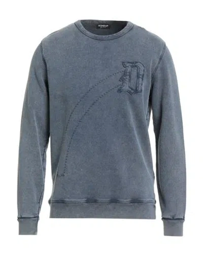 Dondup Man Sweatshirt Slate Blue Size S Cotton