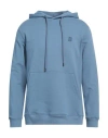 Dondup Man Sweatshirt Slate Blue Size M Cotton, Elastane