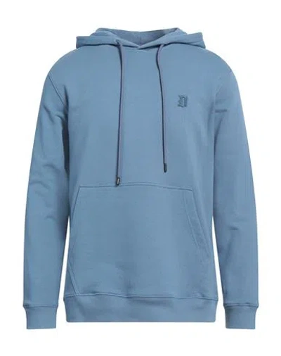 Dondup Man Sweatshirt Slate Blue Size M Cotton, Elastane