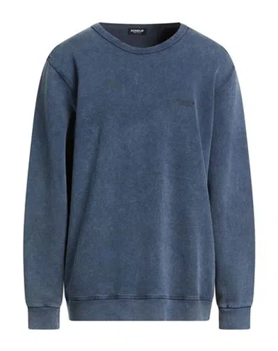 Dondup Man Sweatshirt Slate Blue Size Xxl Cotton