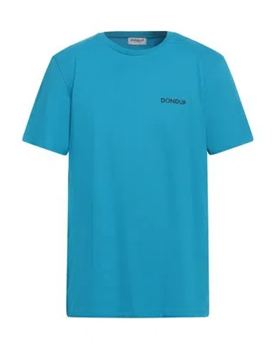 Dondup Man T-shirt Azure Size Xl Cotton In Blue