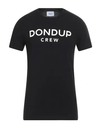 Dondup Man T-shirt Black Size L Cotton, Elastane