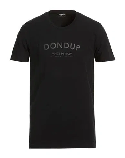 Dondup Man T-shirt Black Size Xxl Cotton, Elastane