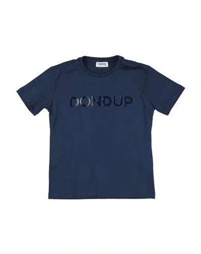 Dondup Man T-shirt Blue Size 12 Cotton, Elastane