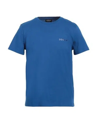 Dondup Man T-shirt Bright Blue Size S Cotton In Blue