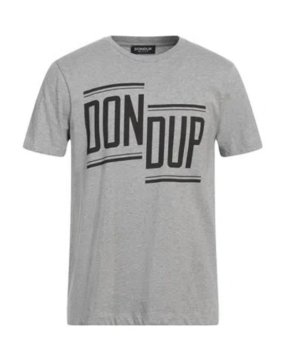 Dondup Man T-shirt Grey Size M Cotton In Brown
