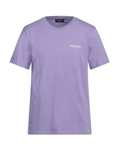 Dondup Man T-shirt Lilac Size L Cotton In Purple