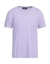 Dondup Man T-shirt Lilac Size L Cotton In Purple