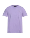 Dondup Man T-shirt Lilac Size L Cotton In Purple
