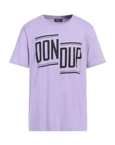 Dondup Man T-shirt Lilac Size Xxl Cotton In Purple