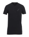 Dondup Man T-shirt Midnight Blue Size L Cotton, Elastane