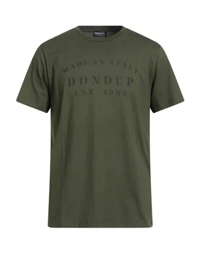 Dondup Man T-shirt Military Green Size L Cotton