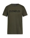 Dondup Man T-shirt Military Green Size L Cotton In Green
