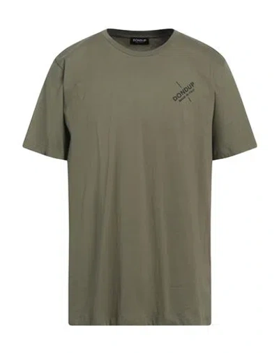 Dondup Man T-shirt Military Green Size Xl Cotton