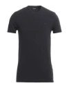 Dondup Man T-shirt Navy Blue Size M Cotton, Elastane