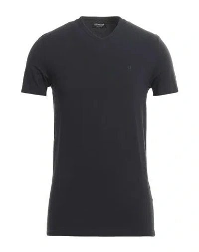Dondup Man T-shirt Navy Blue Size M Cotton, Elastane