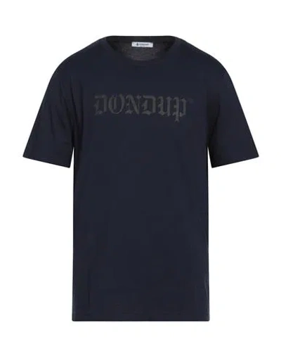 Dondup Man T-shirt Navy Size L Cotton In Blue