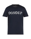 Dondup Man T-shirt Navy Size L Cotton In Blue