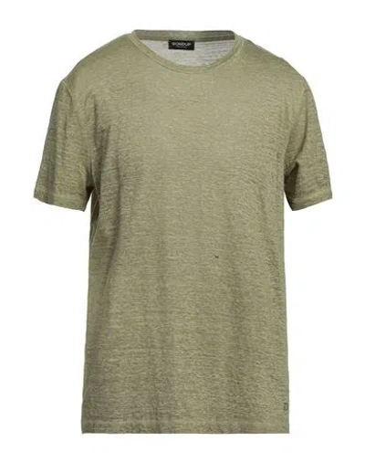 Dondup Man T-shirt Sage Green Size Xl Linen
