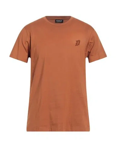 Dondup Man T-shirt Tan Size S Cotton In Orange