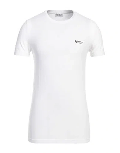 DONDUP DONDUP MAN T-SHIRT WHITE SIZE M COTTON, ELASTANE