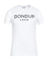 Dondup Man T-shirt White Size M Cotton, Elastane