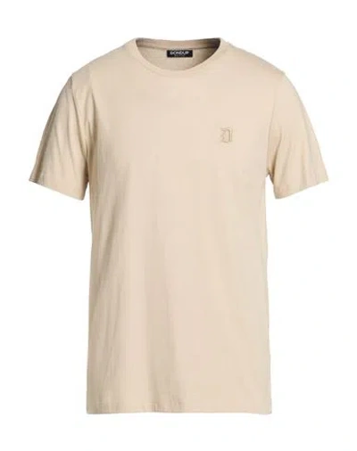 Dondup Man T-shirt Beige Size L Cotton In Neutral