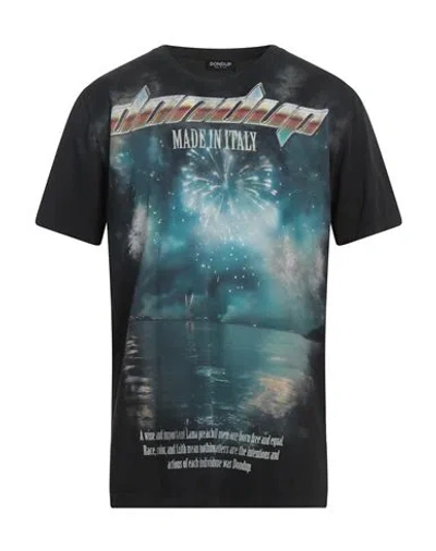 Dondup Man T-shirt Black Size L Cotton In Multi