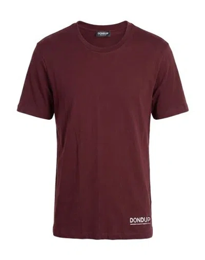 Dondup Man T-shirt Burgundy Size Xl Cotton