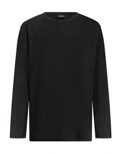 Dondup Man T-shirt Charcoal Size Xxl Cotton In Black