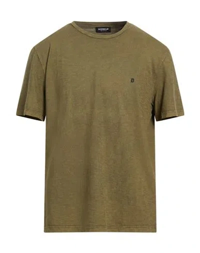 Dondup Man T-shirt Khaki Size Xxl Cotton In Green