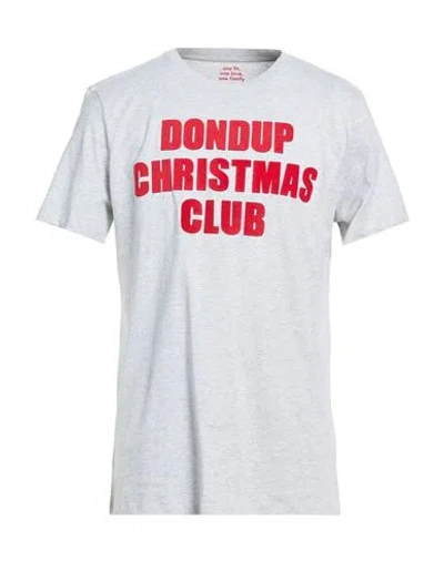 Dondup Man T-shirt Light Grey Size M Cotton In Blue
