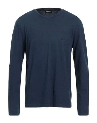 Dondup Man T-shirt Navy Size Xl Cotton In Blue