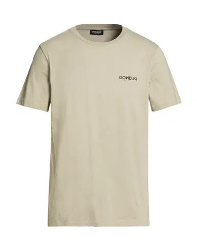 Dondup Man T-shirt Sage Green Size L Cotton In Multi