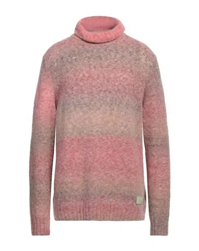 Dondup Man Turtleneck Antique Rose Size 46 Alpaca Wool, Wool, Polyamide In Pink