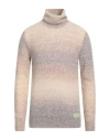 Dondup Man Turtleneck Beige Size 38 Alpaca Wool, Wool, Polyamide