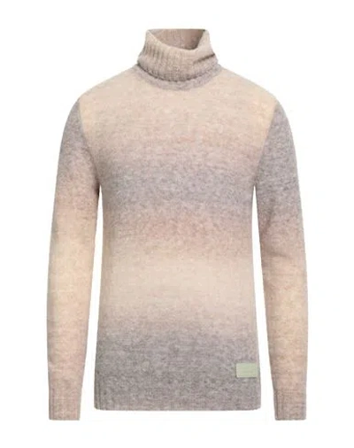 Dondup Man Turtleneck Beige Size 38 Alpaca Wool, Wool, Polyamide